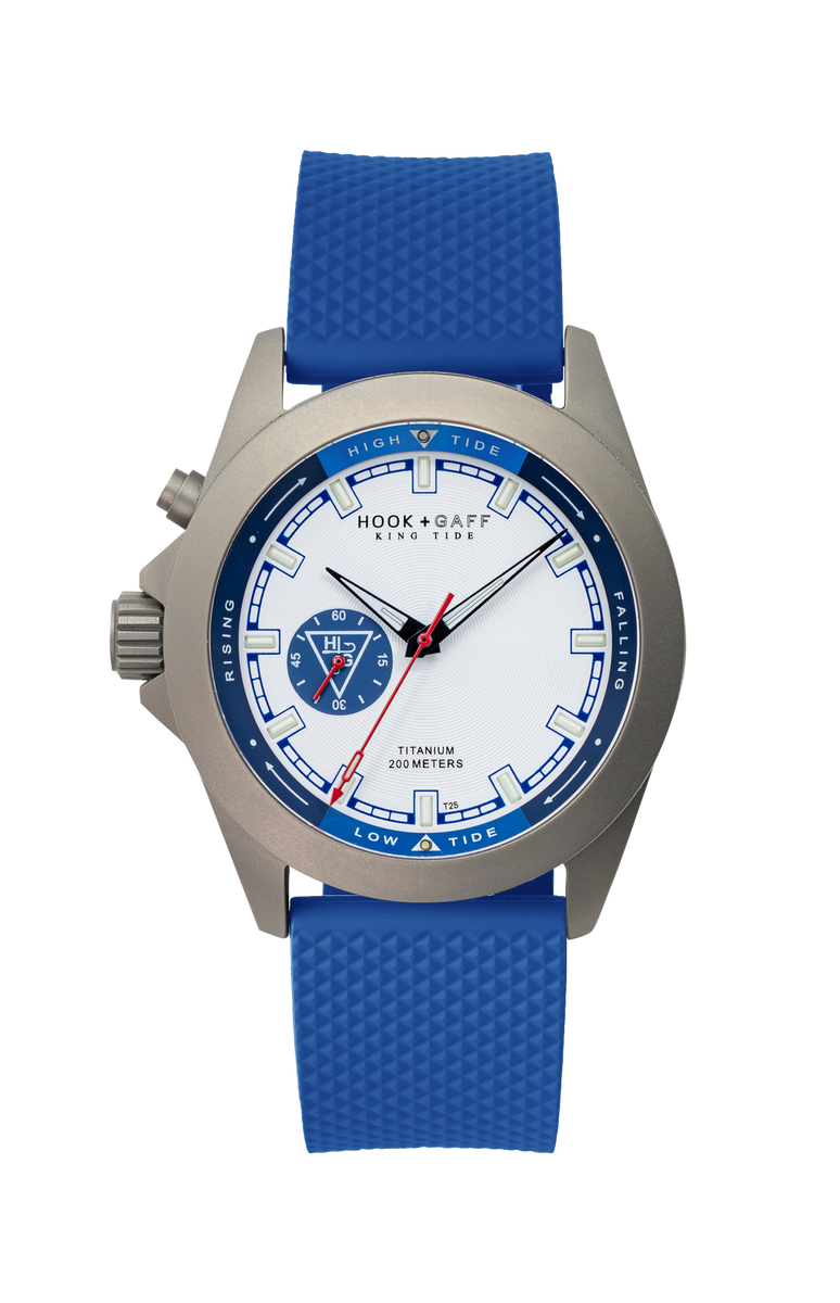 King Tide Watch Analog Tide Watch with Blue and White Dial Hook+Gaff