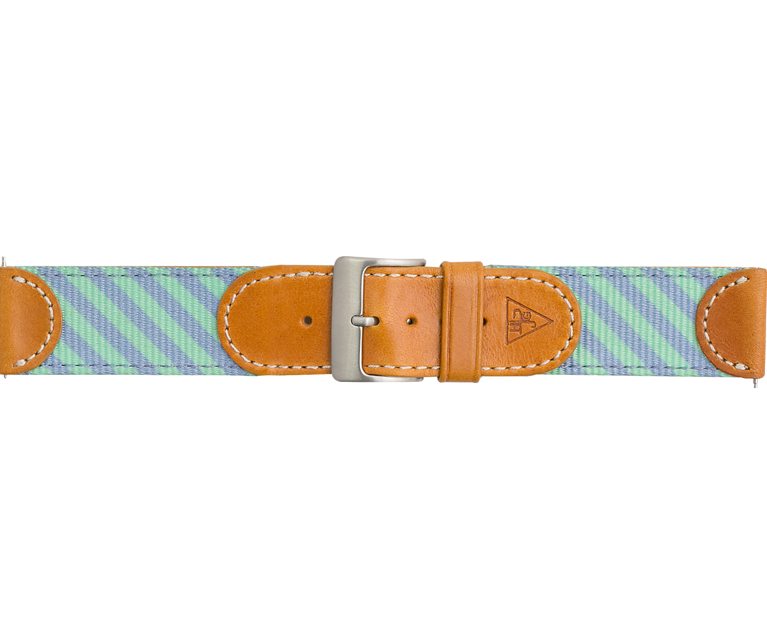Woven Leather Watch Strap - Blue and Green