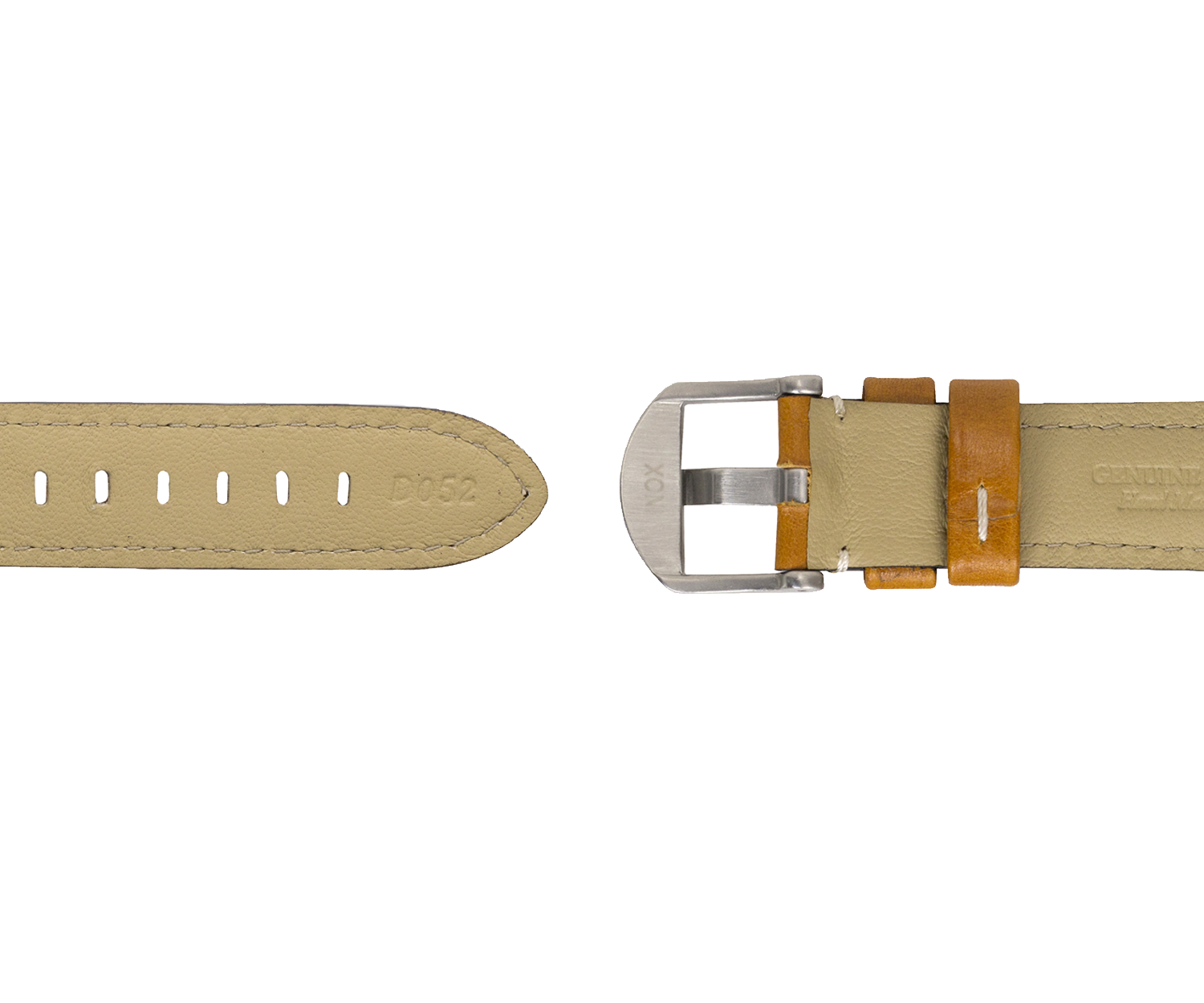 Light Brown Leather Watch Strap Clasp