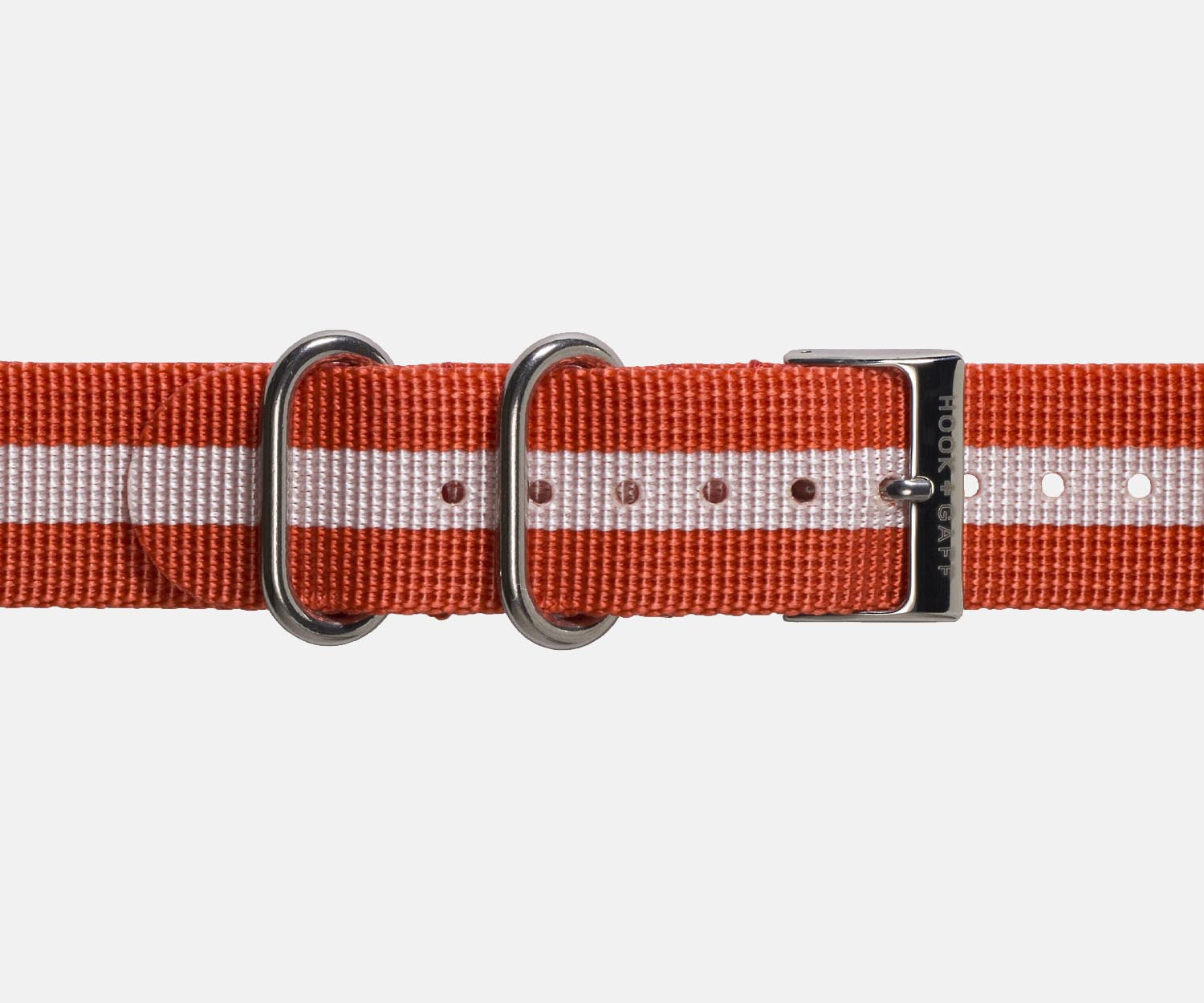 Red and White G10 Nylon Watch Strap