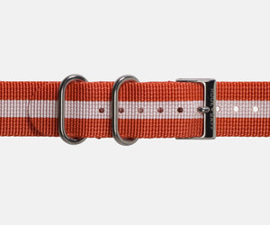 Red and White G10 Nylon Watch Strap