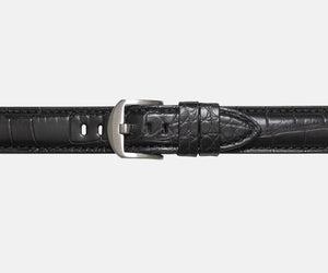 20mm Genuine Alligator Watch Strap - Black