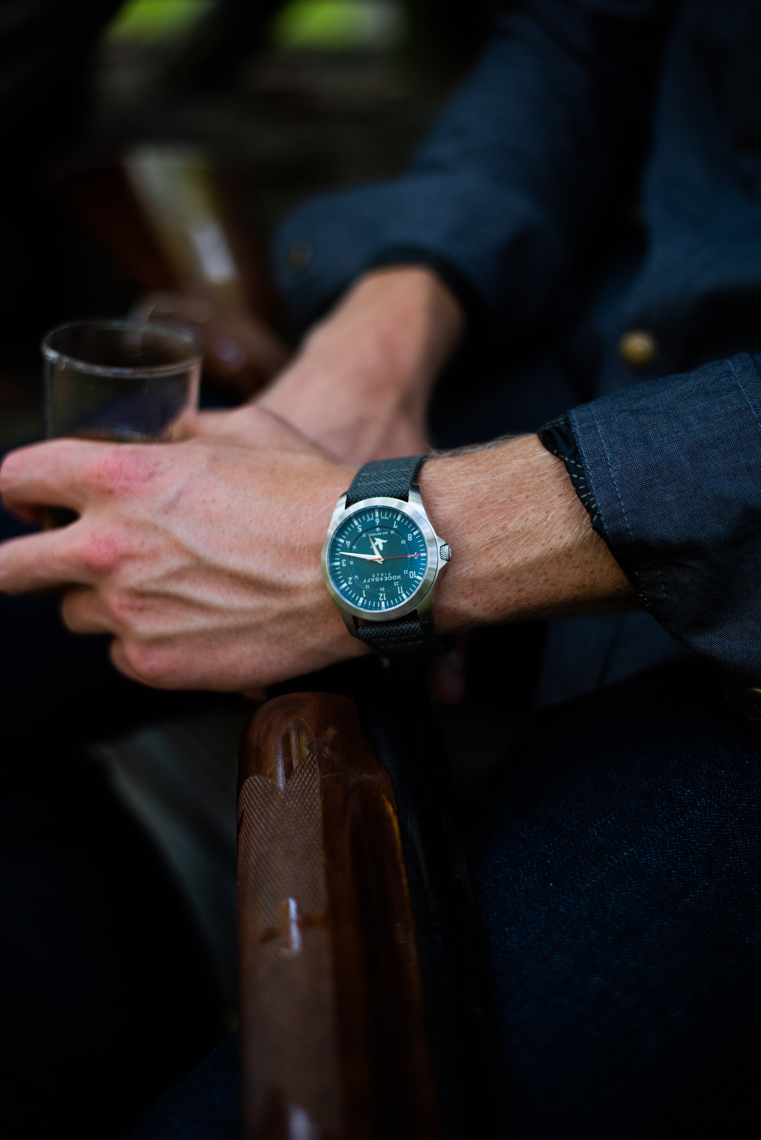 Armani Exchange Chronograph Navy Leather Watch