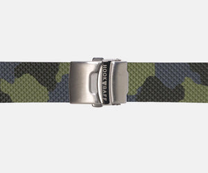 22mm Rubber Dive Watch Strap - Green Camo