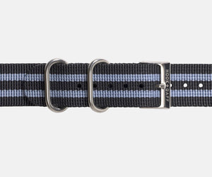 Black and Blue G10 Nylon Watch Strap