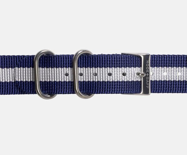 Hook+Gaff G-10 Nylon Watch Strap | G10 Watch Strap | Woven Watch Strap - 22mm Woven G10 Navy and Red