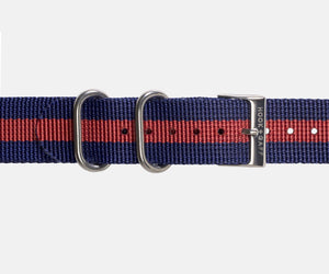 Navy and Red G10 Nylon Watch Strap